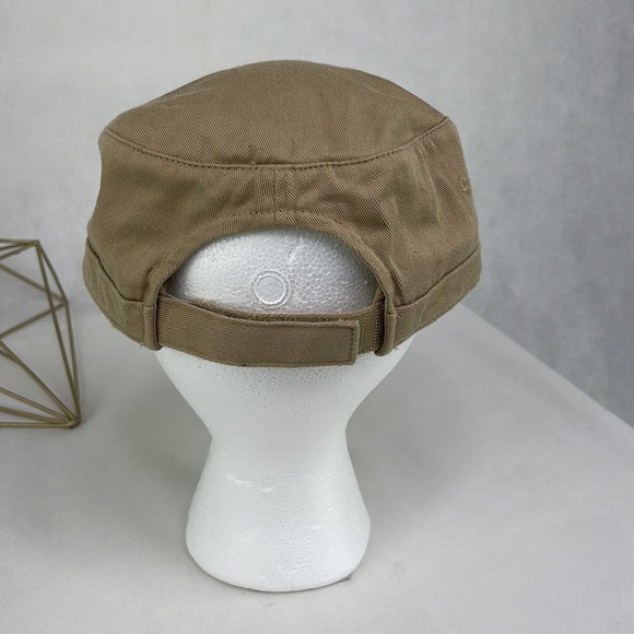 Distressed Red Crystal Gold Stud NOLES Florida State Hat Military Newsie Style - Picture 3 of 4